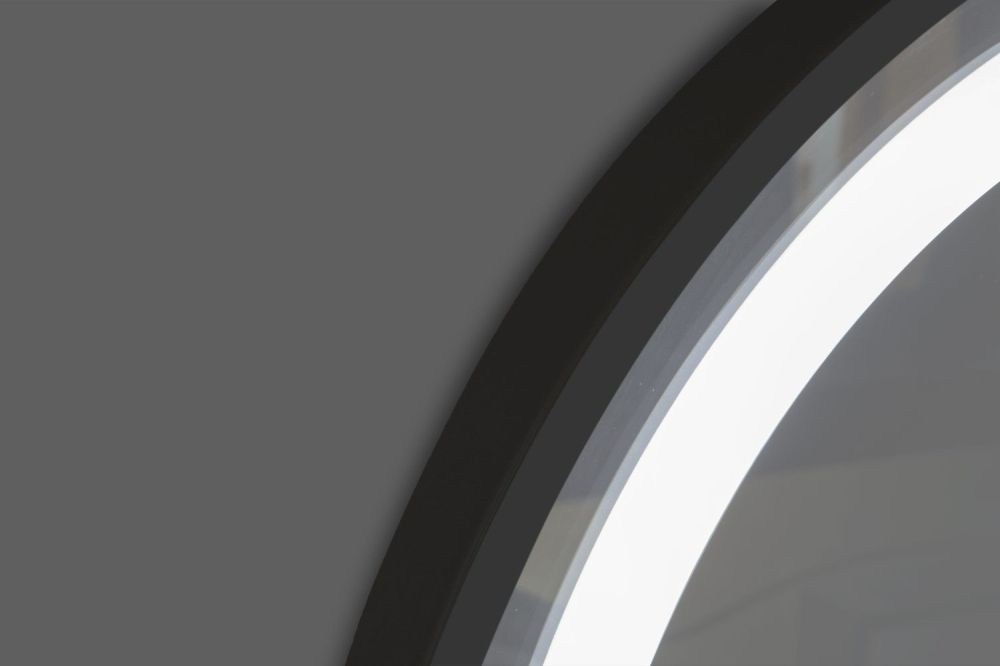 Xpertials Klara Redondo, зеркало Ø80 см, 2 датчика: LED подсветка с регулировкой яркости и антизапотевание, профиль черный матовый, артикул 84354135-60711