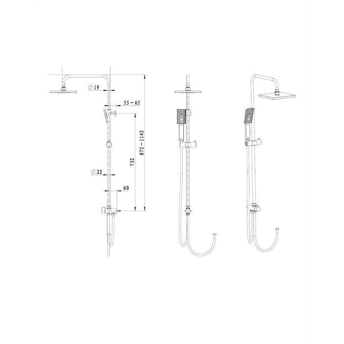 Система для душа наружного монтажа OMNIRES SYSJIMJIMCR (хром)