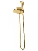 Смеситель с гигиеническим душем и термостатом встраиваемый WONZON & WOGHAND, Брашированное золото (WW-88819903-BG)