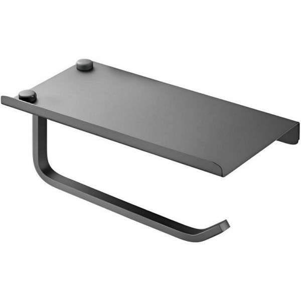 Держатель для туалетной бумаги с полочкой Haiba HB330-3, оружейная сталь