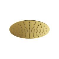 Plumberia Selection Верх. душ d.250 из нерж.стали,встроенный клапан безопасности, поворот.крепление, антикальций, 2мм, браш.золото