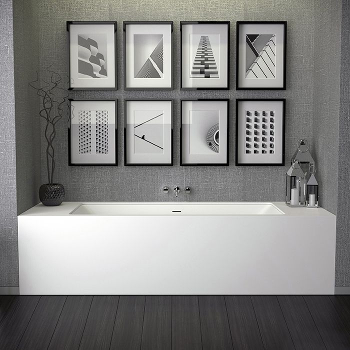 Ванна, KNIEF, Shape, ширина, мм-1700, глубина, мм-700, высота, мм-600, водоизмещение (л)-190, тип установки-встраиваемый, форма-прямоугольная, с щелевым сливом переливом click-clack, диаметр слива, мм-52, ножки-есть, материал-K-Stone, цвет-белый матовый