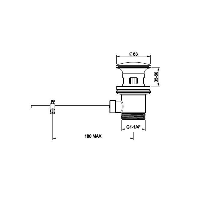 Gessi  Донный клапан для раковины на 1 1/4 c донным клапаном и переливом для арт. 41407, цвет: хром