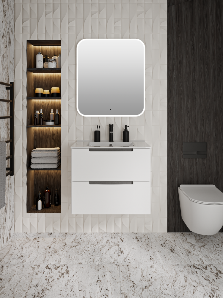 Тумба Runo Lina 60 белая под умывальник 00-00002554 (Teffy 60) (00-00004603), артикул 00-00004603