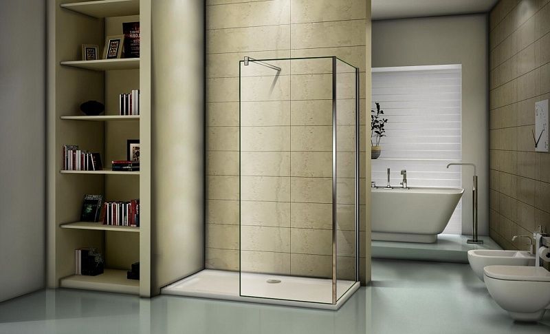 Душевая перегородка Good Door Walk In SP-140+SP+P-90-C-CH 140x90 профиль Хром стекло прозрачное