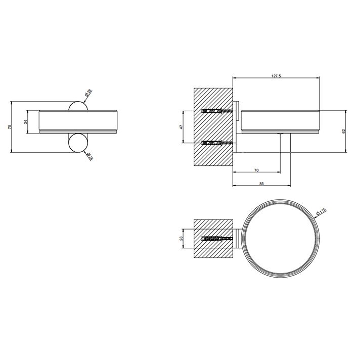 GESSI 316 Мыльница настенная, цвет: черный/brushed black metal pvd
