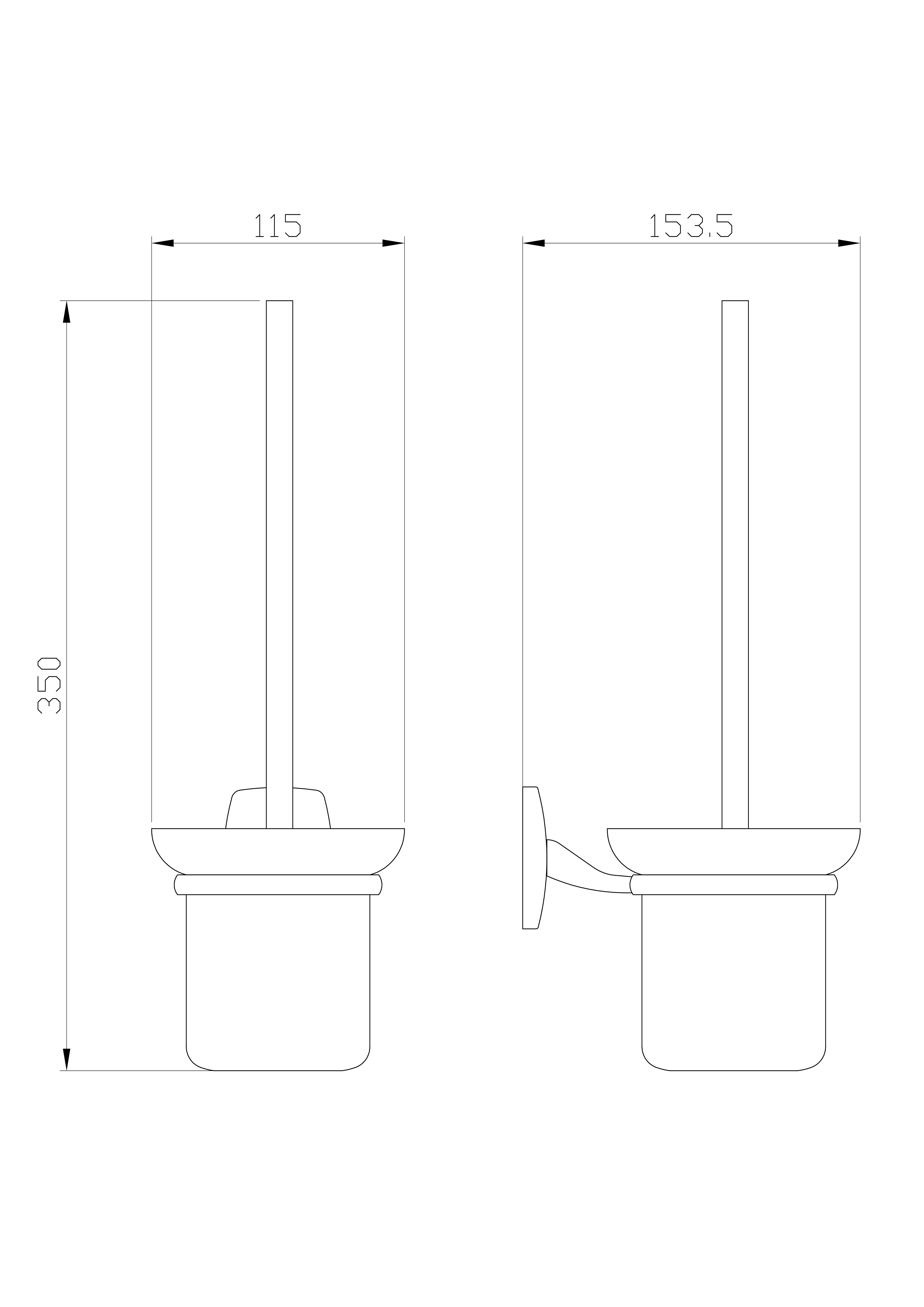 Туалетный ершик в комплекте WONZON & WOGHAND PORTO, Хром (WW-1901)