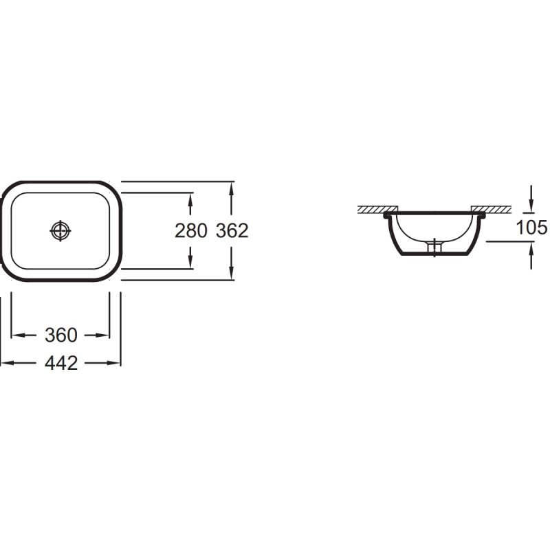 Раковина Jacob Delafon Vox 44 EYC002-00 Белый Раковина Jacob Delafon Vox 44 EYC002-00 Белый