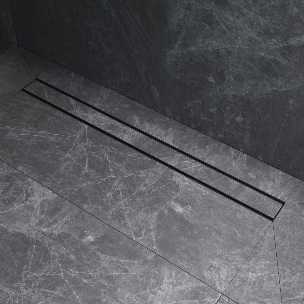 W02SC-U11-090-04BM PrimeFlow Трап для душа линейный универс затвор Tile 90см цвет черн мат W02SC-U11-090-04BM PrimeFlow Трап для душа линейный универс затвор Tile 90см цвет черн мат
