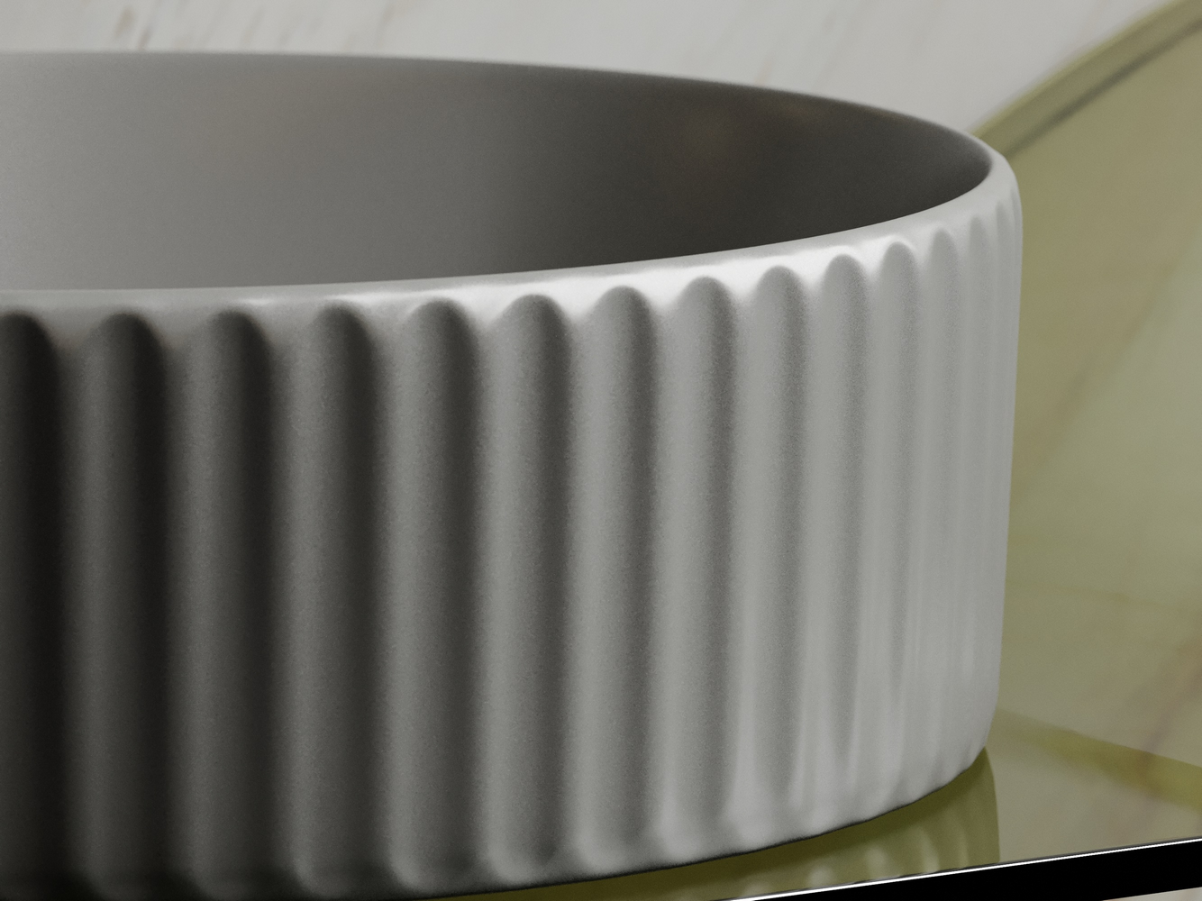 Умывальник чаша накладная круглая (цвет Антрацит Матовый) Элемент (Element) 360x360x115мм, артикул CN6057MH