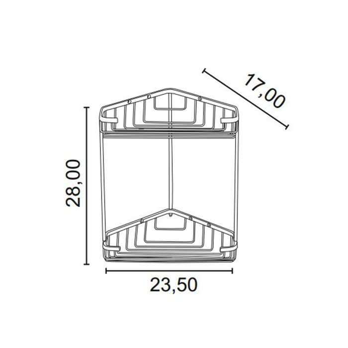 ALL.PE Hotel решетка двойная угловая 17х17хh28см, хром, артикул HO536cr