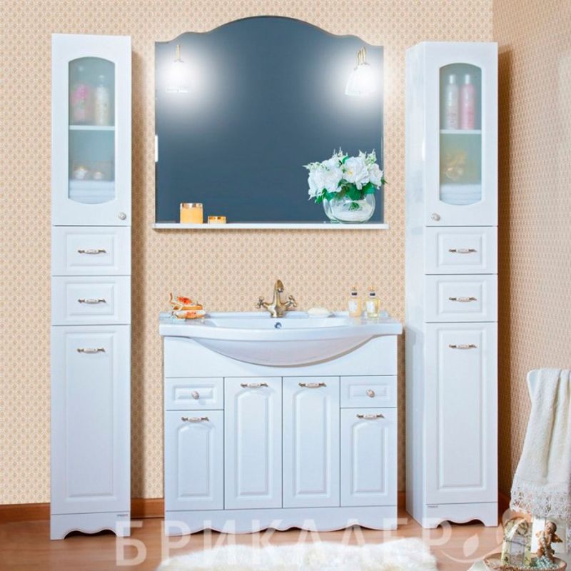 Зеркало Бриклаер Анна 100 с подсветкой Белое