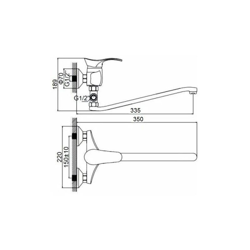 Смеситель для ванны D-Lin D140405, хром