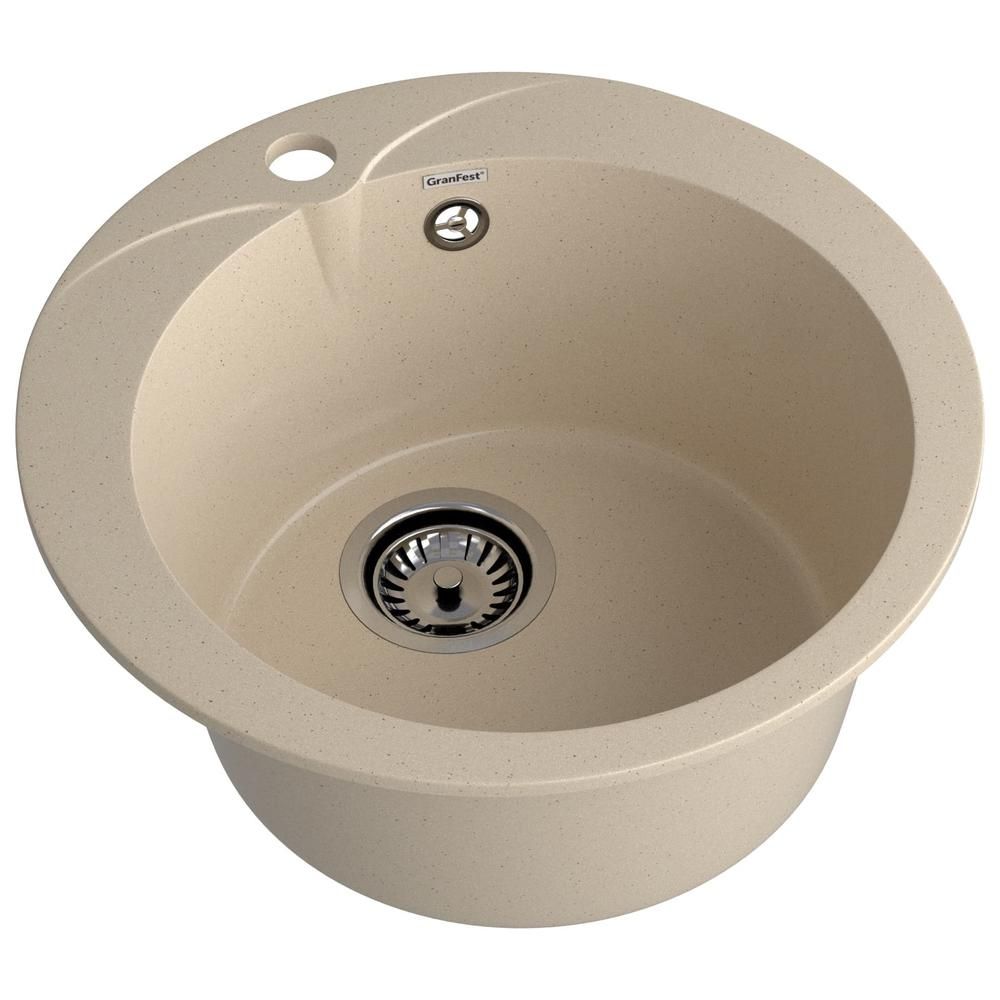 Кухонная мойка GranFest RONDO 480, кашемир, артикул R-480 кашемир