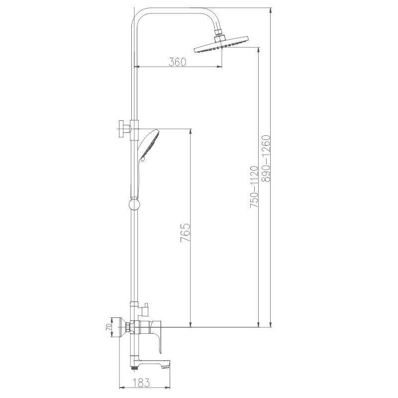 Душевая система Haiba HB2415, хром