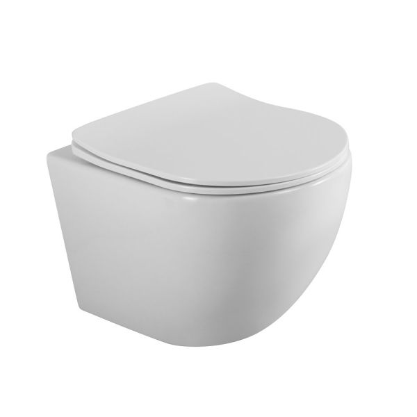 UNO 2.0 Унитаз подвесной безободковый с сиденьем дюропласт soft close BB7306CHR/SC