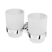 A74343400 Sense L, Двойной стеклянный стакан с настенным держателем, хром A74343400 Sense L, Двойной стеклянный стакан с настенным держателем, хром