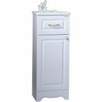 Тумба Бриклаер Анна 32 с бельевой корзиной L Белый глянец