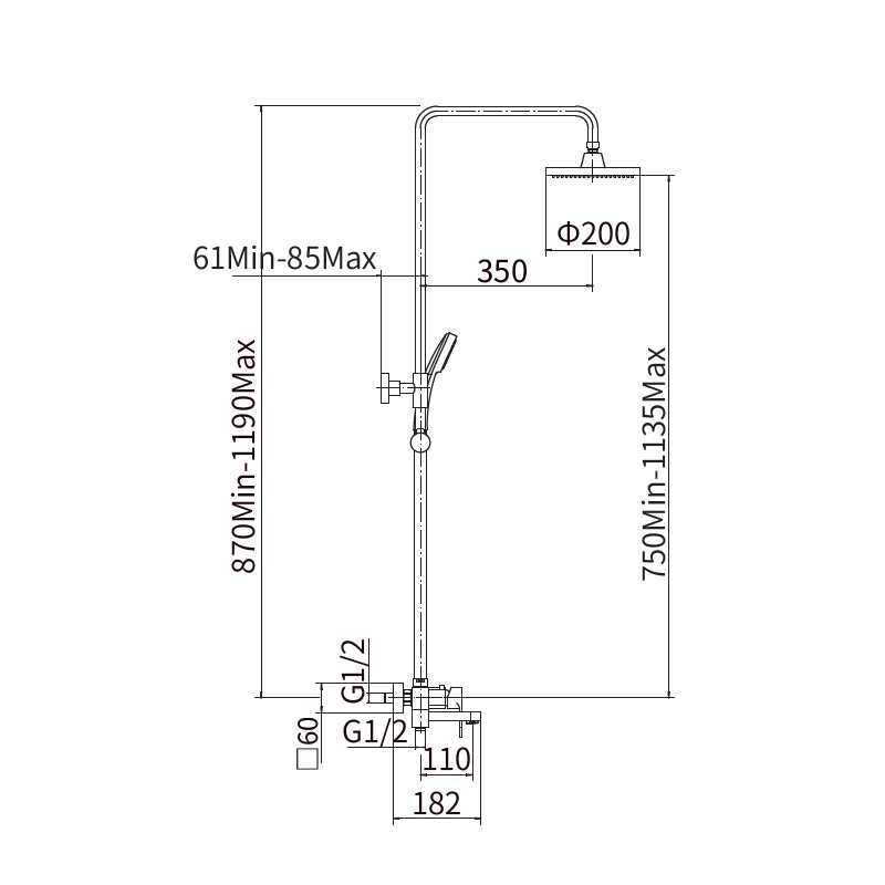 Душевая система FASHUN A2446, хром