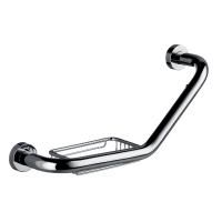 EMCO Rondo2 Поручень изогнутый, с полочкой-решеткой, 413мм, цвет хром