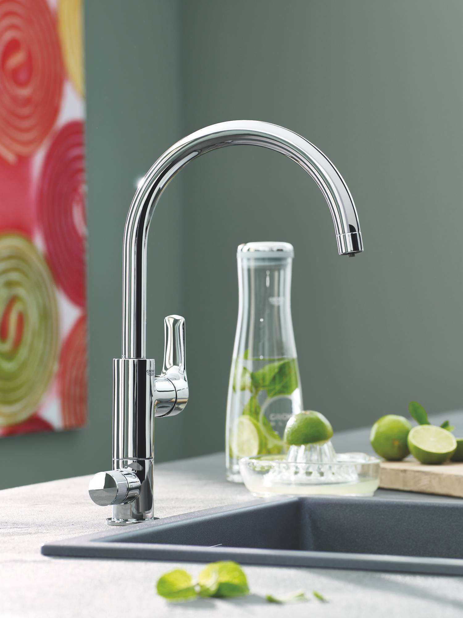 Смеситель для кухни GROHE Blue Pure Eurosmart, стартовый комплект, хром, (30383000) Смеситель для кухни GROHE Blue Pure Eurosmart, стартовый комплект, хром, (30383000)