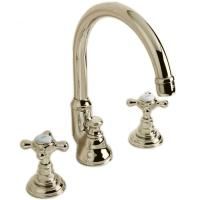 Devon Austin Смеситель для раковины с 3 отв с донным клапаном, высокий излив, светлое золото .
