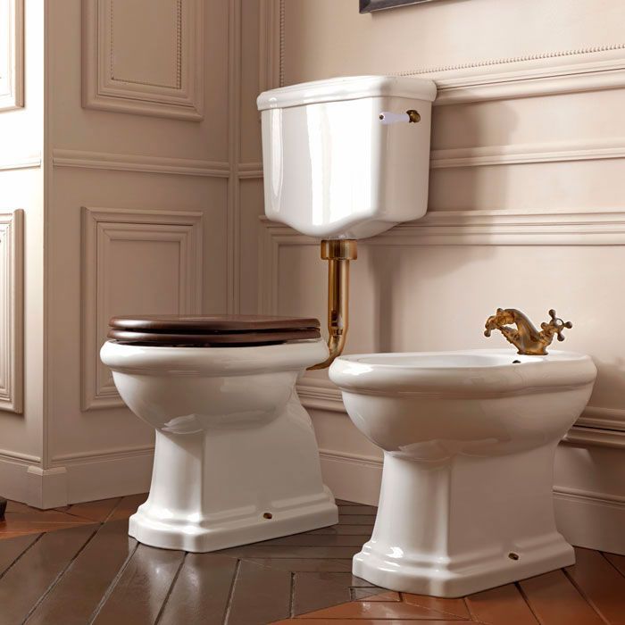 KERASAN Retro Бачок подвесной (для низкой трубы) для унитаза 1011/1010, с боковым отверстием для ручки, (без трубы и механизма слива), цвет белый