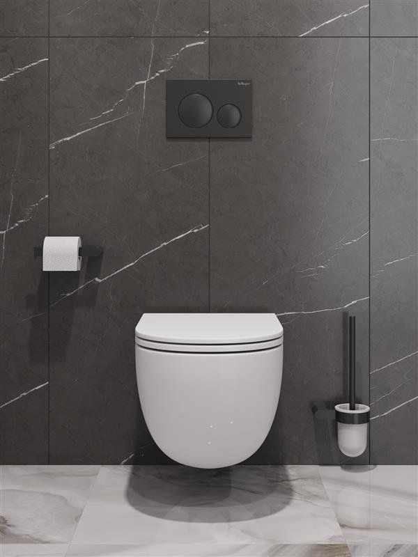 ETNA Унитаз подвесной безободковый со смывом "Торнадо", с сиденьем дюропласт soft close BB008CH-TOR/SC, артикул BB008CH-TOR/SC