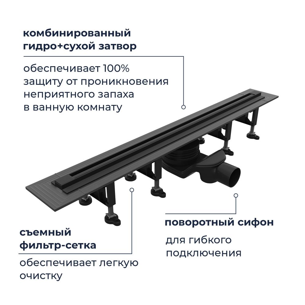 Душевой трап, обрезной RGW SDR-55B (800)