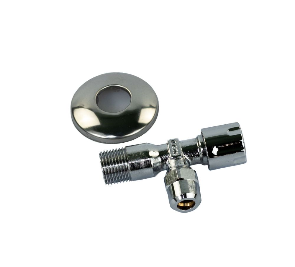 Schlosser, угловой вентиль с компрессионной гайкой, подключение 1/2"х3/8", цвет хром