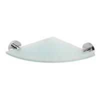 Полка X-ROUND стеклянная угловая 250x250 мм, с хромированными держателями, Sapho