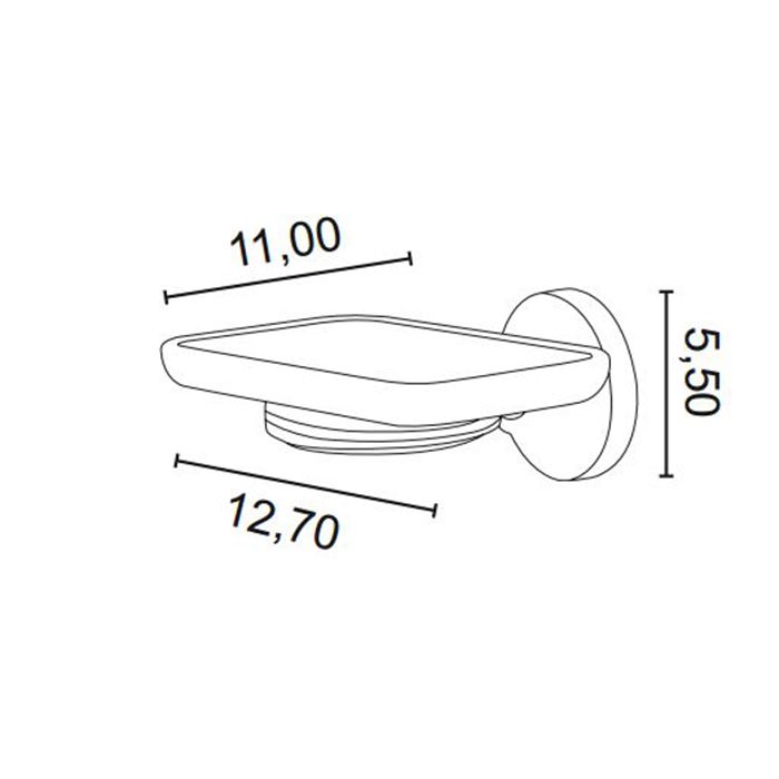 ALL.PE Hotel Мыльница стеклянная, держатель хром