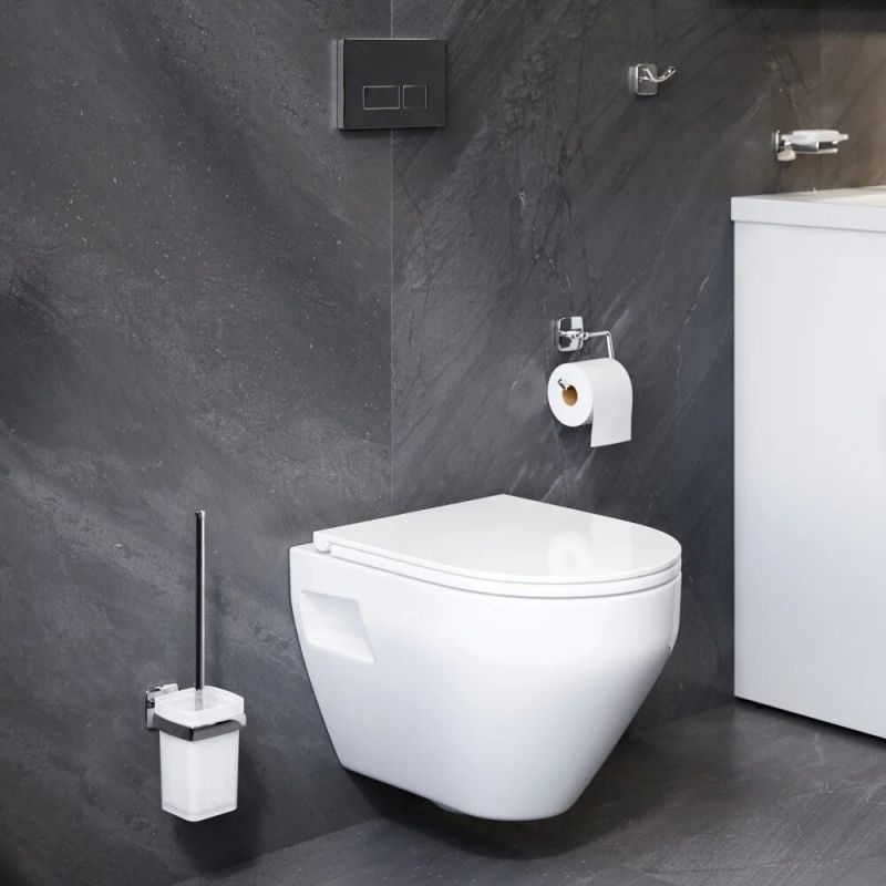 Комплект унитаза с инсталляцией AM.PM Spirit 2.0 CK70GE с сиденьем Микролифт с клавишей смыва Хром и аксессуарами для ванной комнаты Комплект унитаза с инсталляцией AM.PM Spirit 2.0 CK70GE с сиденьем Микролифт с клавишей смыва Хром и аксессуарами для ванной комнаты