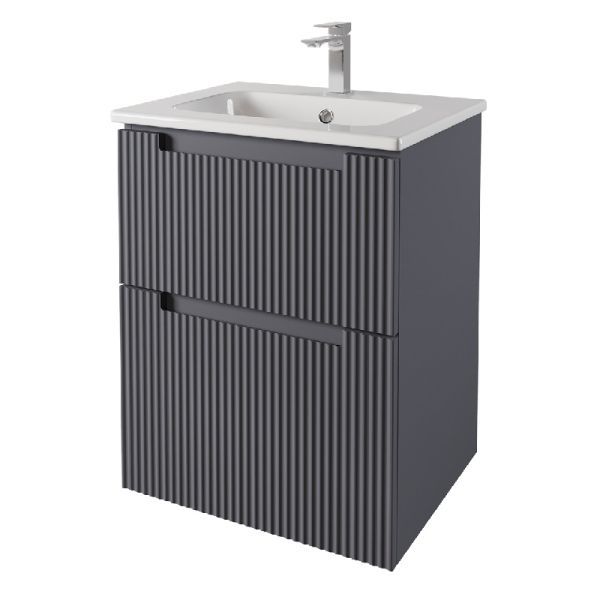 Тумба под раковину подвесная Dreja Euphoria 60 см, серый базальт