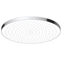 Верхний душ, Duravit, тип установки-настенный, потолочный, размер душевого диска, мм-230*230, форма-круглая, количество режимов-1, держатель-необходимо заказать, материал-пластик, соединительная резьба 1/2“, цвет-хром
