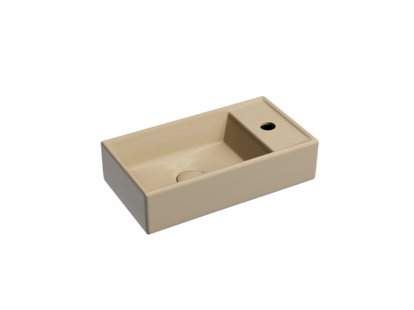 Умывальник подвесной прямоугольный (чаша слева, отверстие под смеситель справа) цвет капучино матовый Элемент (Element) 407x217x100