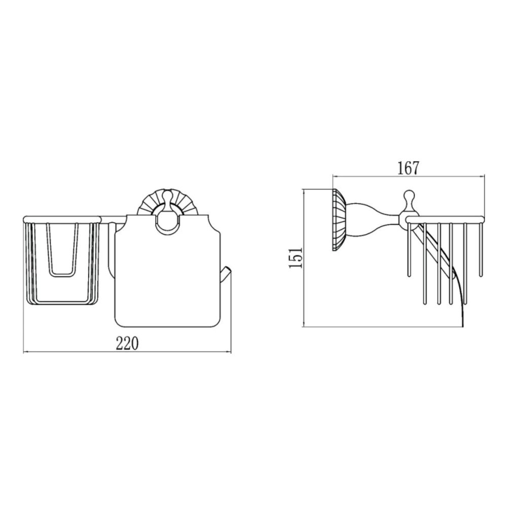 Держатель для туалетной бумаги и освежителя Savol S-R08951C, бронза, артикул S-R8951C
