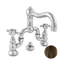 Nicolazzi P.m. Blanc Смеситель для раковины на 3 отверстия, с донным клапаном, ручки белая керамика, цвет: тёмная бронза