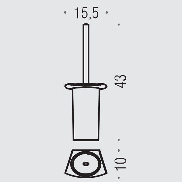 Colombo Land Туалетный ерш, цвет: хром/матовое стекло