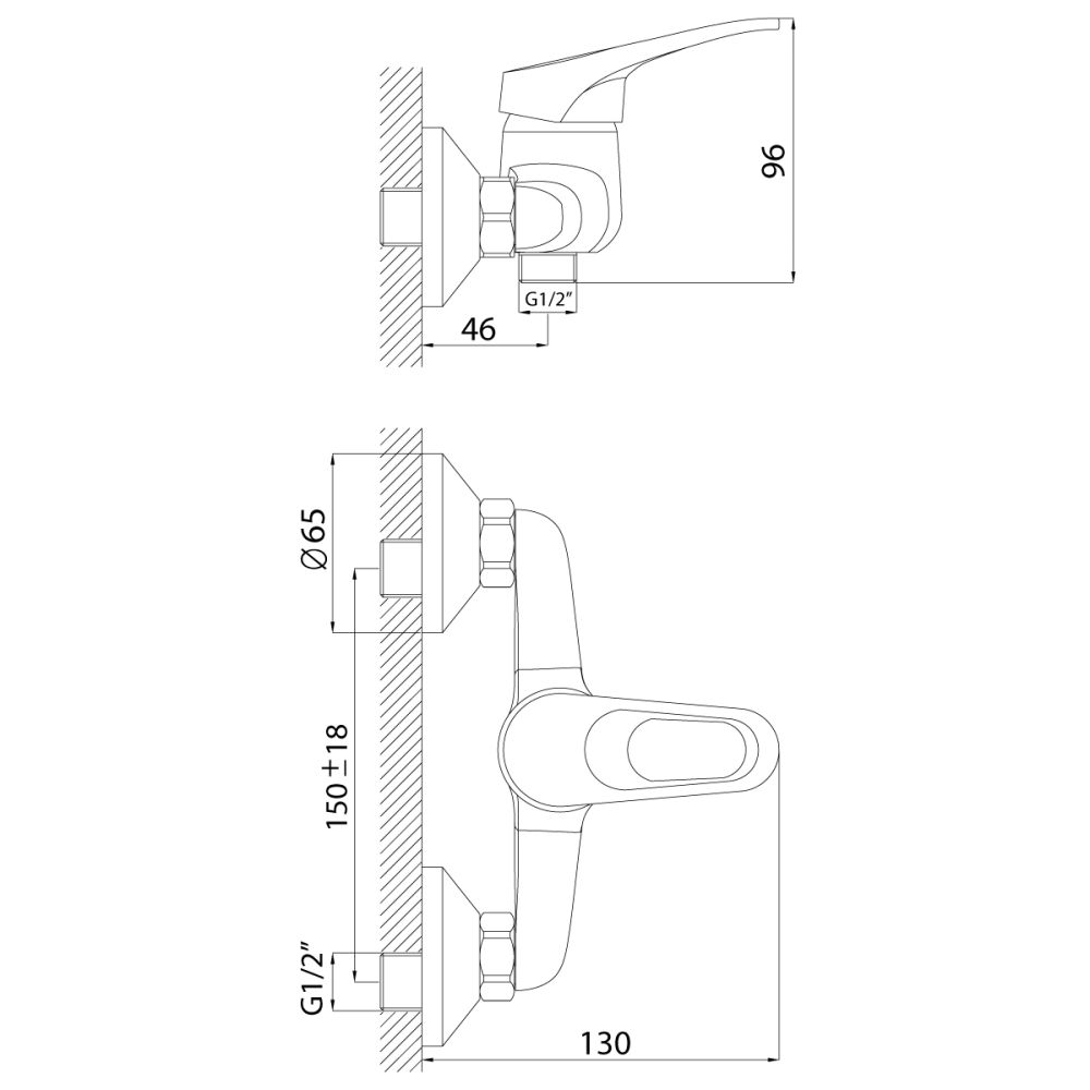 Смеситель для душа D-Lin D160628, хром