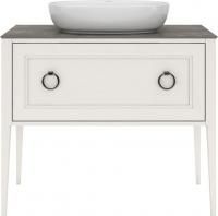 Тумба PLAZA Classic напольная с ящиками 100, белая матовая