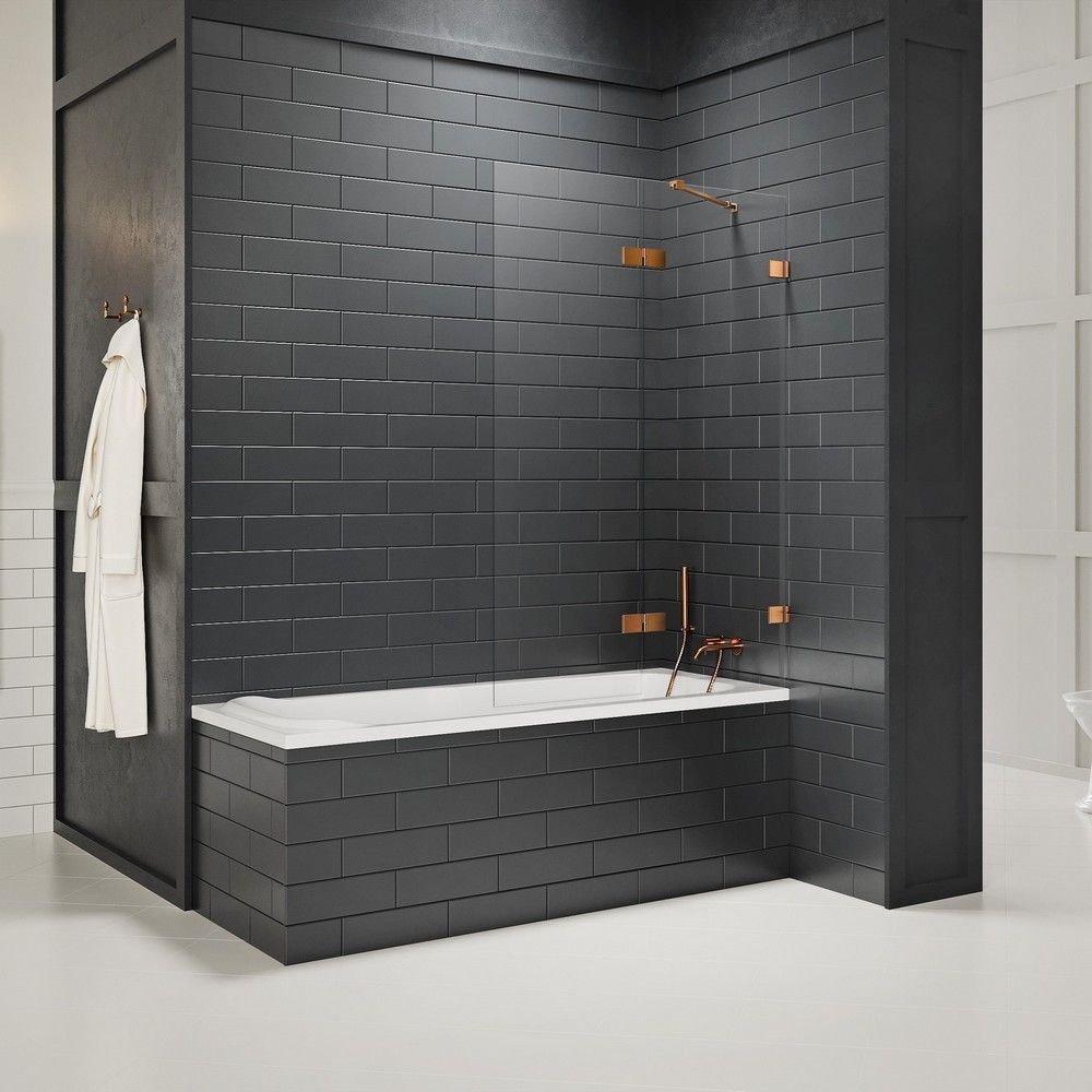 Шторка для ванны NEW TRENDY AVEXA COPPER BRUSHED 140 см EXK-3817 R (брашированная медь)