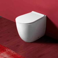 SIMAS Vignoni унитаз напольный приставной безободковый &quot;Rimless&quot; высокий H=50см, 56*36,5см, слив универсальный, цвет: белый