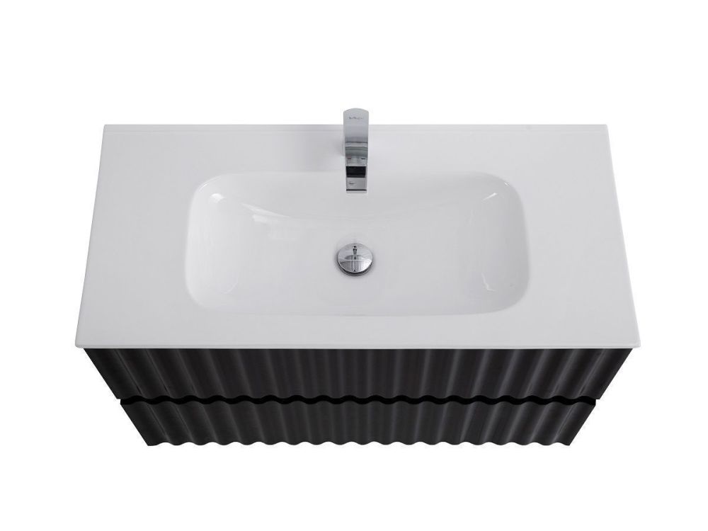 ELEGANT База под раковину подвесная с двумя выкатными ящиками, с LED подсветкой ручек. Чёрный матовый, 770x469x550 AM-ELEGANT-800-2C-SO-NM-LED, артикул AM-ELEGANT-800-2C-SO-NM-LED
