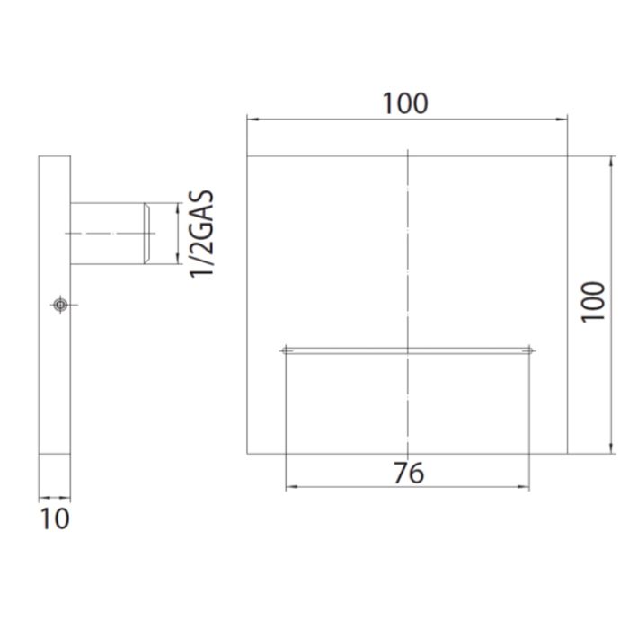 Bossini  Bocca OLE' SQUARE Излив для ванной или душа, латунь каскадная суруя 1/2 - хром