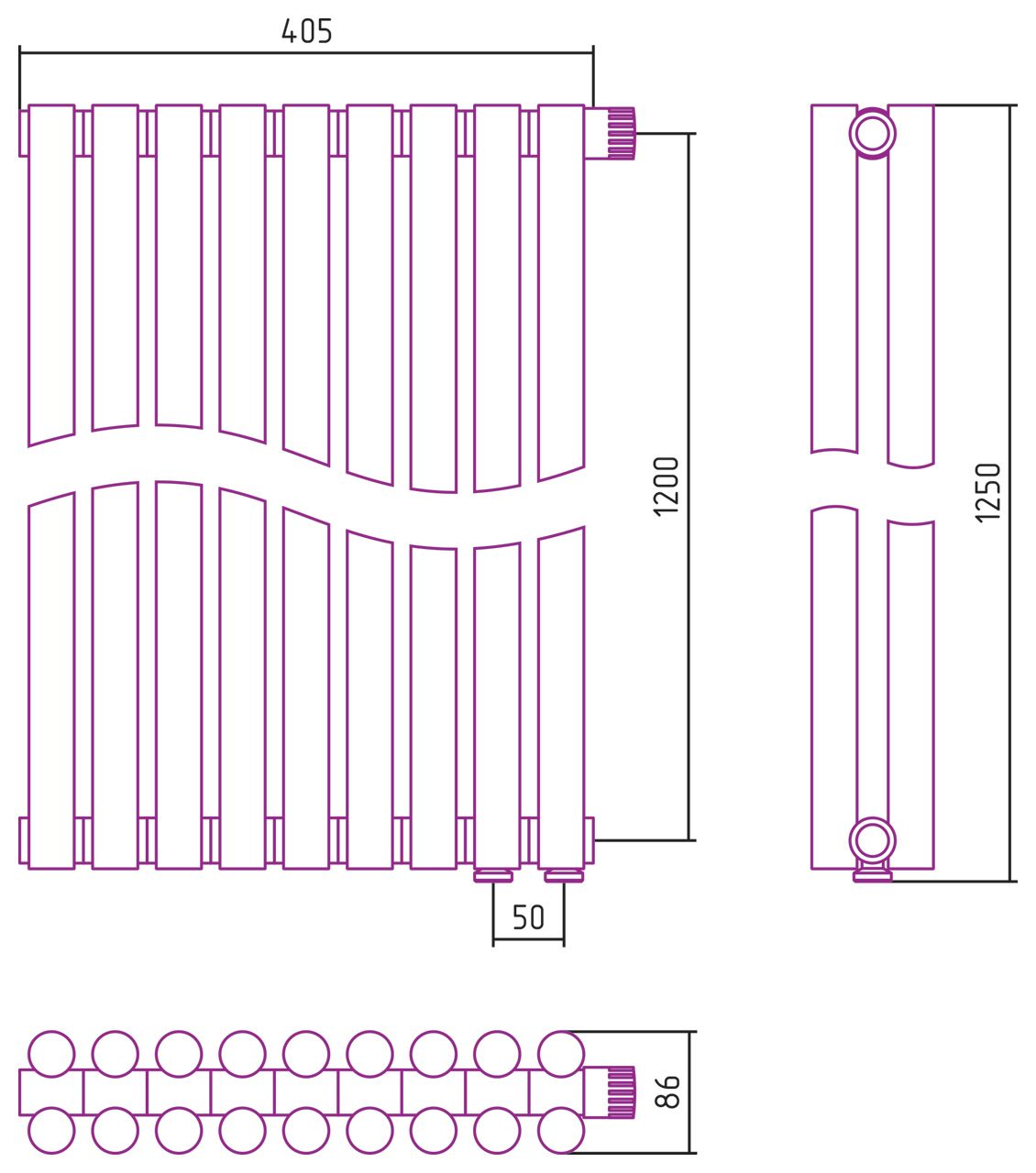 Отопительный радиатор ЭСТЕТ-11 н/ж EU50 1200х405 / 9 сек (Без покрытия) Отопительный радиатор ЭСТЕТ-11 н/ж EU50 1200х405 / 9 сек (Без покрытия)