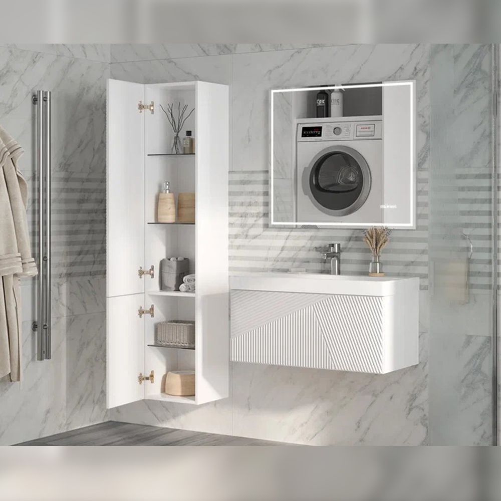 Тумба под раковину подвесная Velvex Edge tp.EDG.9696.80.1Y белый глянец, 80 см, артикул tp.EDG.9696.80.1Y белый глянец