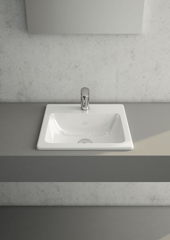 S20 Накладная раковина 55 см, цвет белый