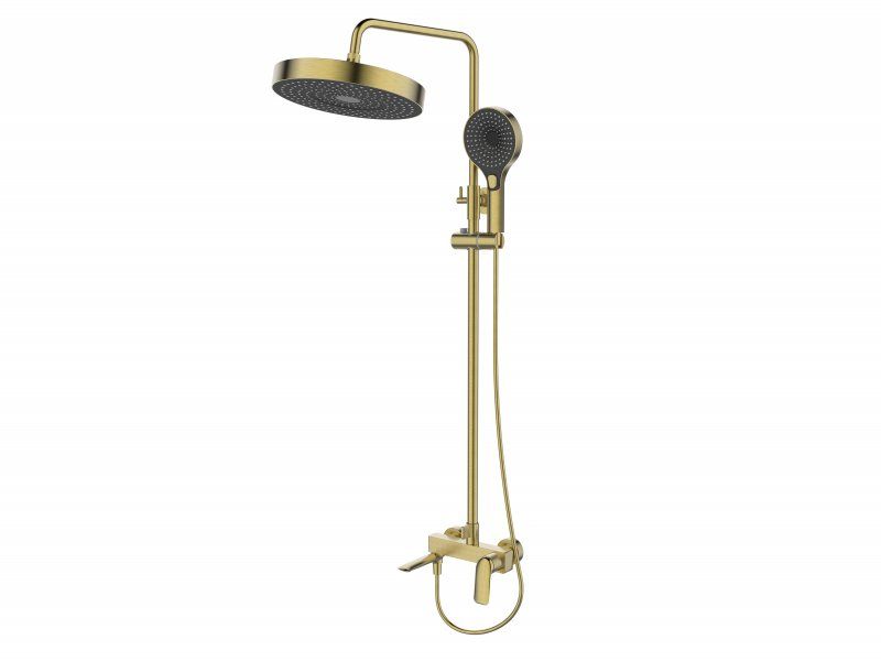 METAURO-CVD-GM Душевая стойка со смесителем и изливом, оружейная сталь, артикул METAURO-CVD-GM