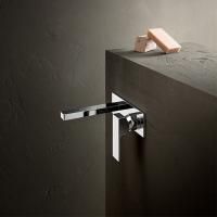 FANTINI MINT Смеситель для раковины, встраиваемый, на 2 отв, без донного клапана, излив 190мм (наружняя часть), цвет: хром